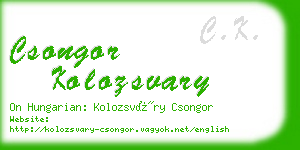 csongor kolozsvary business card